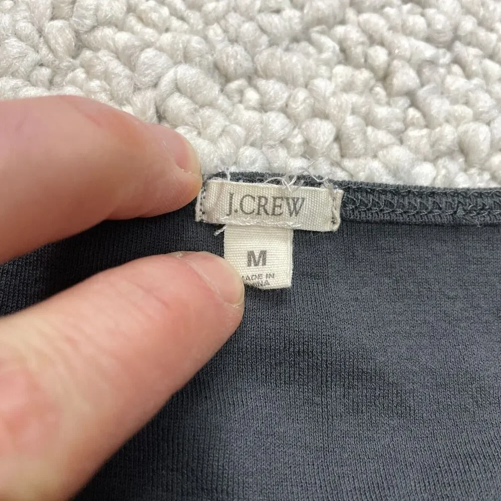 J.Crew Tank Top Shirt Girls Medium Dark Gray Charcoal Sleeveless Comfort Cotton